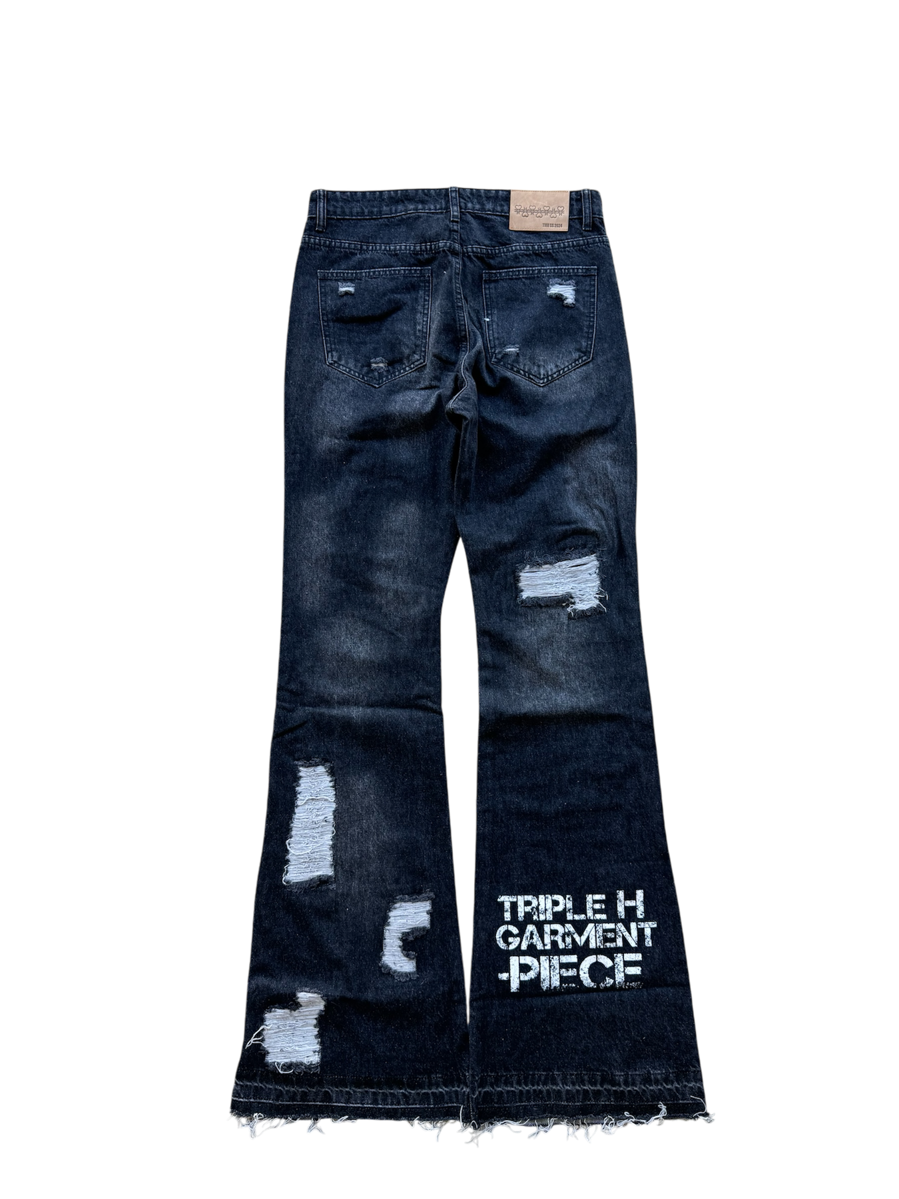 TMH Black Ripped Denim