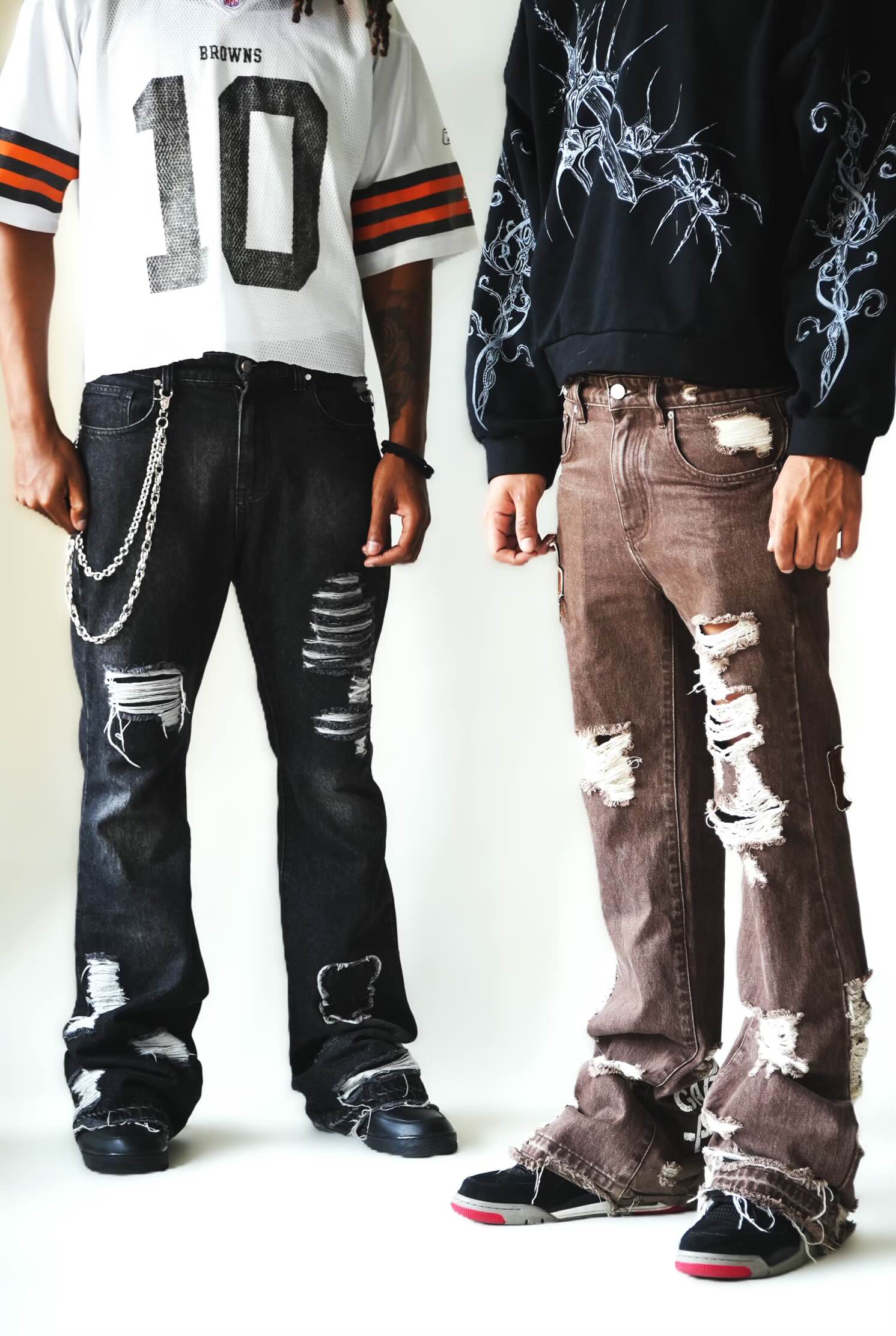 TMH Brown Ripped Denim