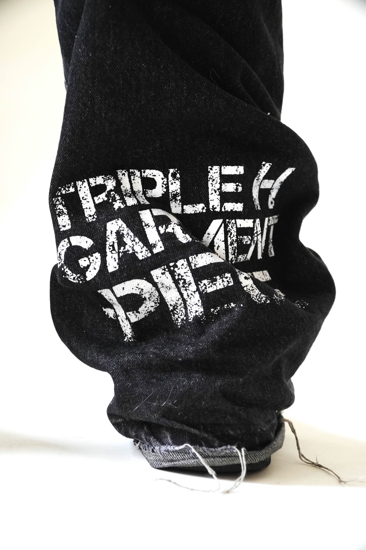 TMH Black Ripped Denim